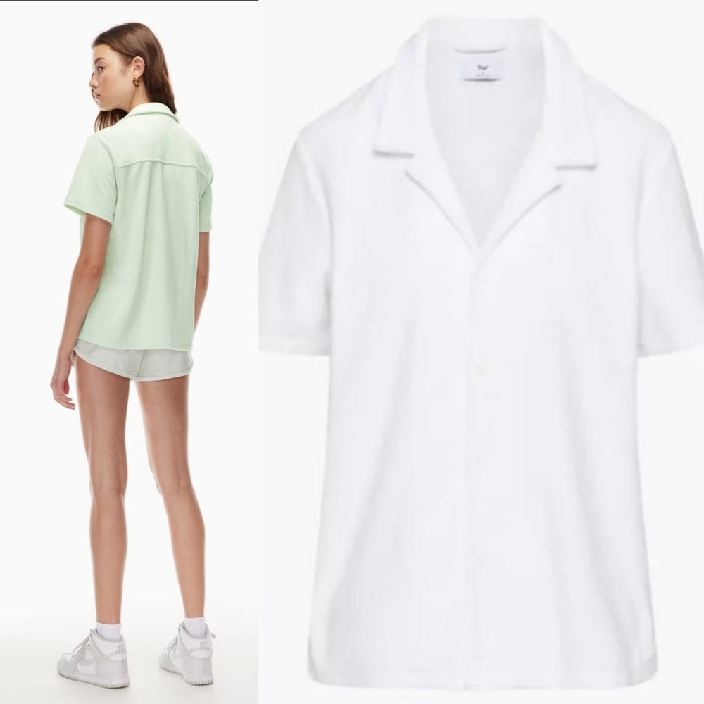 Aritzia Tna Newcastle Terry Hip Length Shirt White Size S